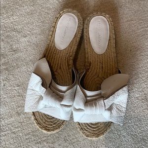 Rebecca Minkoff Giana White bow espadrille slide